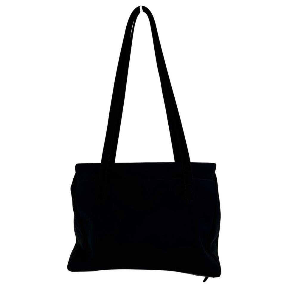 Vintage 90s Enzo Angiolini Black Large Flapover Shoulder Bag Credit Card Storage - Picture 6 of 15